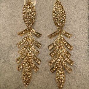 Gold Tiered Pave Set Chandelier Earrings